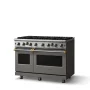 Viking - 48 in. Wide 8 Burner Pro 5 Series 6.1 Cu. Ft. Freestanding LP Gas Convection Range - Damascus Gray w. Brushed Brass - Damascus Gray - Image 2