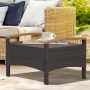 Set of 2 Red Wicker Patio Ottoman Fade-Resistant Foot Rest with Cushion - Image 6