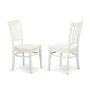 East West Furniture 5 Piece Kitchen Table & Chairs Set Includes a Round Dining Room Table with Dropleaf and 4 Dining Chairs, 42x42 Inch, Linen White - Image 2