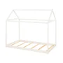 Gewnee Wood Twin Size Kids House Bed Frame,Montessori Floor Bed for Toddler,White - Image 3