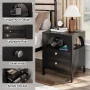 Semiocthome Modern Nightstand with 2 Drawers,Bedside Table for Bedroom in Black Finish,Adult - Image 4