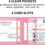 Car Registration and Insurance Holder, Car Accessories Vehicle Glove Box Car Organizer Women Wallet Case for Cards, Essential Document, Driver License by Cacturism, Pink | for Cards - Image 2