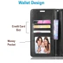 Samsung Galaxy A12 Case, Starshop Premium Leather Wallet Pocket Credit Card Slots-Black - Image 2