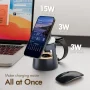 5 in 1 Wireless Charging Station, 15W Fast Charging Wireless Charger for iPhone AirPods iWatch With MagSafe,Bluetooth Speakers,Mushroom Light Compatible with iPhone 8 and above Series - Image 5