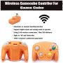 VTone Wireless Controller, 2 Pieces 2.4G Wireless Classic Gamepad with Receiver Adapter for Wii Game cube NGC GC (Black and Orange) - Image 5