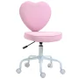 Pink Heart Love Shaped Back Design Office Chair with Adjustable Height and 360 Swivel Castor Wheels - Image 3