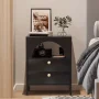 Semiocthome Modern Nightstand with 2 Drawers,Bedside Table for Bedroom in Black Finish,Adult - Image 1