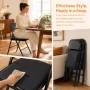 UBesGoo 6 Pack Folding Chairs, Vinyl Cushion Padded Lightweight Foldable Chairs Set of 6, Waterproof Collapsible Chairs for Outdoor Party, Home, Office, Black - Image 2