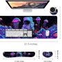 Desk Mat, Large Gaming Mouse Pad with Wrist Rest, 4 in1 XXL Mouse pad+Keyboard Wrist Rest+Mouse Pad Wrist Support+Cup Coaster Set, Ergonomic Desk Pad for Home Office,Spaceman - Color 87 - Image 2