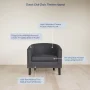 BELLEZE Modern Tub Barrel Linen Accent Chair - Kyara (Gray) - Image 4