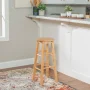 Lopes 29 in. Natural Backless Wood Bar Stool with Wood Seat - Image 2