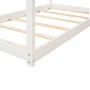 Gewnee Wood Twin Size Kids House Bed Frame,Montessori Floor Bed for Toddler,White - Image 6