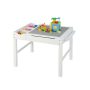 Kids Multi Activity Play Table Wooden Building Block Desk with Storage Paper Roll - White - Image 2