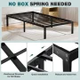 ZUNMOS 14 Inches Twin Bed Frame, Heavy Duty Metal Platform with Storage Space Under Frame, No Box Spring Needed Twin Size Bed Frame, Black - Image 5