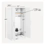 Elite 32 in. W x 65 in. H x 24.5 in. D 2-Shelf Engineered Wood Freestanding Cabinet Wardrobe Cabinet in White - Image 4