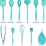MegaChef Light Teal 12 Piece Silicone Cooking Utensils - Image 2
