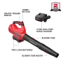PowerSmart 40V Cordless Leaf Blower, 450 CFM 130 mph, Includes 2 x 2.0Ah Batteries & Chargers - Image 2