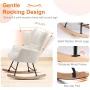 EDX Modern Rocking Chair, Teddy Upholstered Glider Rocker with High Backrest and Armrests for Living Room & Bedroom, White - Image 6