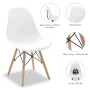 COMHOMA Dining Chair PVC Plastic Lounge Chair Kitchen Dining Room Chair, White Set of 4 - Image 4