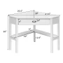 Costway Triangle Computer Desk Corner Office Desk Laptop Table w/ Drawer Shelves - Black - Image 3