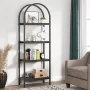Tribesigns 70.8" Industrial Wood Bookcase, 4-Shelf Open Bookshelf Storage Shelves, Set of 2, Black - Image 5