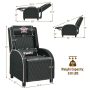 Massage Gaming Recliner Chair with Headrest and Adjustable Backrest for Home Theater - Image 3