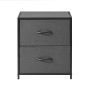 Mainstays 2 Drawer Fabric Nightstand, Grey Finish - Image 4