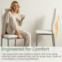 Ktaxon Modern Dining Chairs with High Back, 4 Person PU Leather Padded Chairs for Dining Room, Kitchen, Home, Creamy White - Image 3