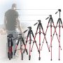 55" Tripod Q111 Travel Camera Tripod with 3-Way Pan Head and Phone Holder Mount for Gopro,Projector,Smartphones Webcam,Spotting Scopesto Live Broadcast and DSLR EOS Canon Nikon Sony Samsung(Red) - Image 5