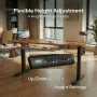 55" x 24" Electric Standing Desk with Keyboard Tray, Height Adjustable Sit Stand up Desk with Headphone Hook & 4 Height Memory Pre-Set for Home Office, Rustic Brown - Image 5