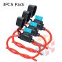 3 Pack 14 Gauge Mini ATC 15A Fuse Holder In-Line AWG Wire Copper 12 Volt Blade - Image 3