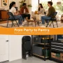 UBesGoo 6 Pack Folding Chairs, Vinyl Cushion Padded Lightweight Foldable Chairs Set of 6, Waterproof Collapsible Chairs for Outdoor Party, Home, Office, Black - Image 5