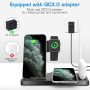 WAITIEE Wireless Charger 5 in 1 Wireless Charging Station for iWatch SE/6/5/4/3/2/1,AirPods3/2/1, Pencil,Fast Charger Dock for iPhone 12/Pro/11/11 Pro Max/XR/XS Max/Xs Black(No iWatch Charging Cable) - Image 3