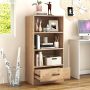 48 in. Beige Engineered Wood Display Bookshelf Storage Organizer with Shelves and Drawer 4-Tier Bookcase - Image 1