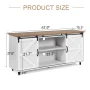 Catrimown Farmhouse Coffee Bar Cabinet, 58'' Kitchen Buffet Sideboard Storage Cabinet with Adjustable Shelves, White - Image 5