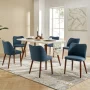 Kanalu Ergonomic Upholstered Dining Chair with Solid Wooden Tapered Legs - Image 4