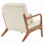 UBesGoo Modern Arm Chair Linen Fabric Upholstered Comfy Reading Accent Chair with Solid Wood Frame Beige - Image 5