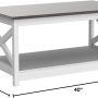 Rainbow Sophia Coffee Table, Modern Farmhouse Wood Coffee Table with 2-Tier Storage, 40 Inch, Sargent Oak - Image 2