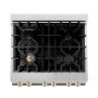 ZLINE - 30 in. Wide 4 Burner Autograph Legacy Dual Fuel Freestanding Range with Polished Gold Accents (RAZ-30-G) - Stainless Steel/Polished Gold Accents - Image 3
