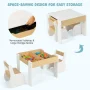 OLAKIDS 3 in 1 Kids Table and Chair Set, Wood Multi Activity Table with Removable Tabletop, Detachable Blackboard for Toddler Playing Drawing Arts Crafts,3 PCS Children Furniture with Storage (White) - Image 2