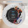 Pyle Ceiling & Wall Mount Speaker 5.25” 2-Way 70V Audio Stereo Subwoofer W/ Dome Tweeter (White) - Image 3