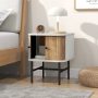 Mid-century Modern Nightstand with Sliding Doors and Storage Cabinet - Image 2