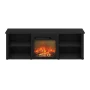 Furinno Montale 60 Inch TV Stand with Fireplace, Solid White - Image 2