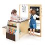 Kids Art Center Wooden Table Bench Set - Brown - Image 2