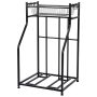 21.5 in. L x 25.63 in. W Black 2-Bike Stand Compact Rack with Storage - Image 1