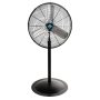 24 in. High Velocity Stationary Non-Oscillating Metal Pedestal Fan 3 Speed (Black) - Image 1