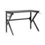 Saga PC 43.25 in. W Black and Black Gaming and Computer Desk with Headphone Hook and Cup Holder - Image 1