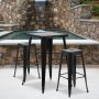 30 in. White Metal Bar Stool - Black (Stool) - Image 1