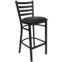 Hercules Series Ladder Back Restaurant Barstool with Black Vinyl Seat - Image 1