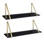 Soloman 28 in. x 8 in. x 7 in. Black/Gold Decorative Wall Shelf - Image 1